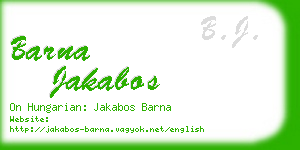 barna jakabos business card